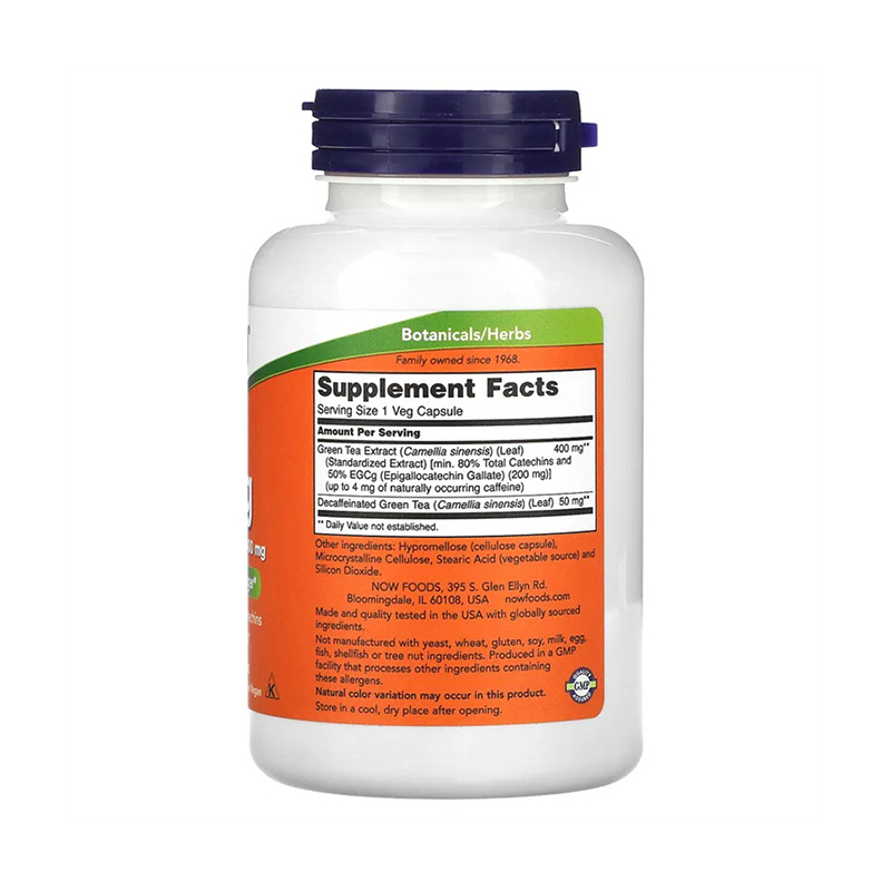 Now Foods, EGCg, Green Tea Extract, 400 mg, 180 Veg Capsules