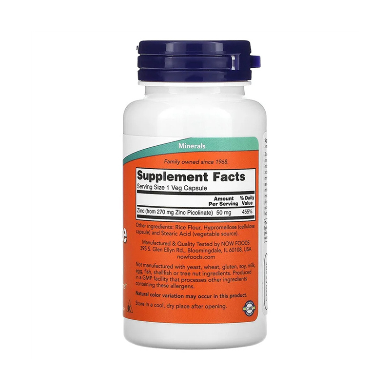 Now Foods, Zinc Picolinate 50 mg, 120 Veg Capsules