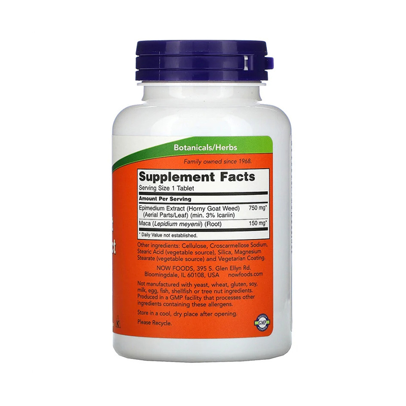 Now Foods, Horny Goat Weed Extract, 750 mg, 90 Tablets