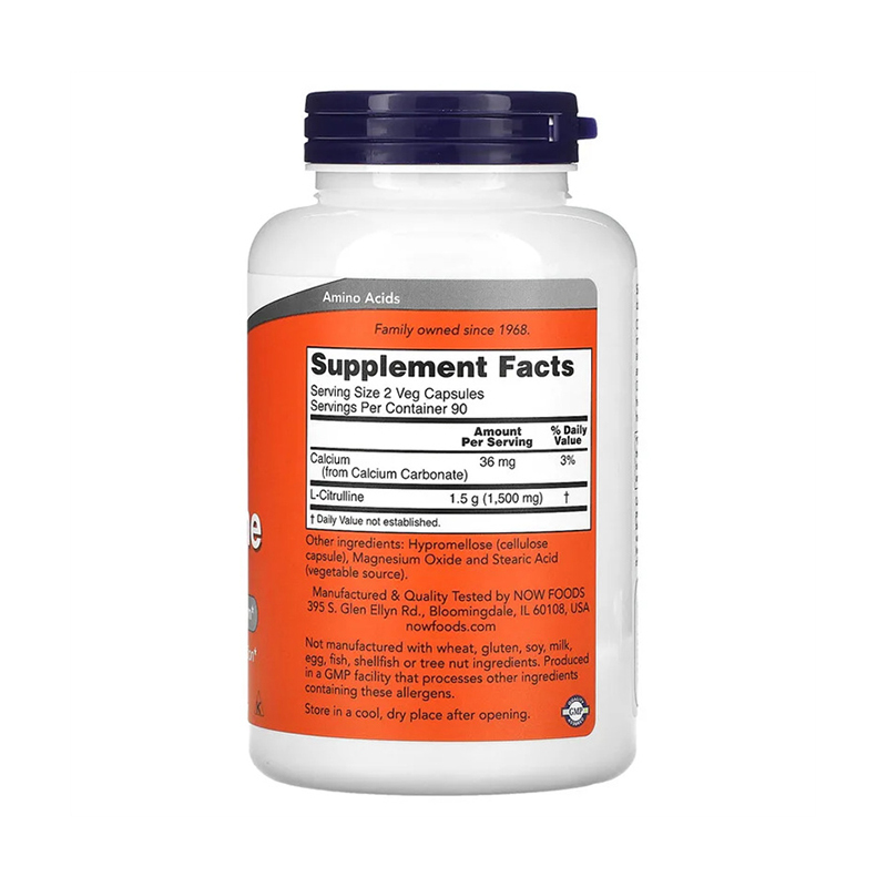 Now Foods, L-Citrulline, 750 mg, 180 Veg Capsules
