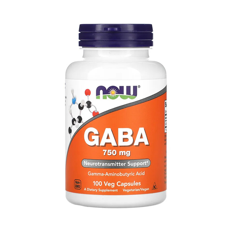 Now Foods, GABA, 750 mg, 100 Veg Capsules