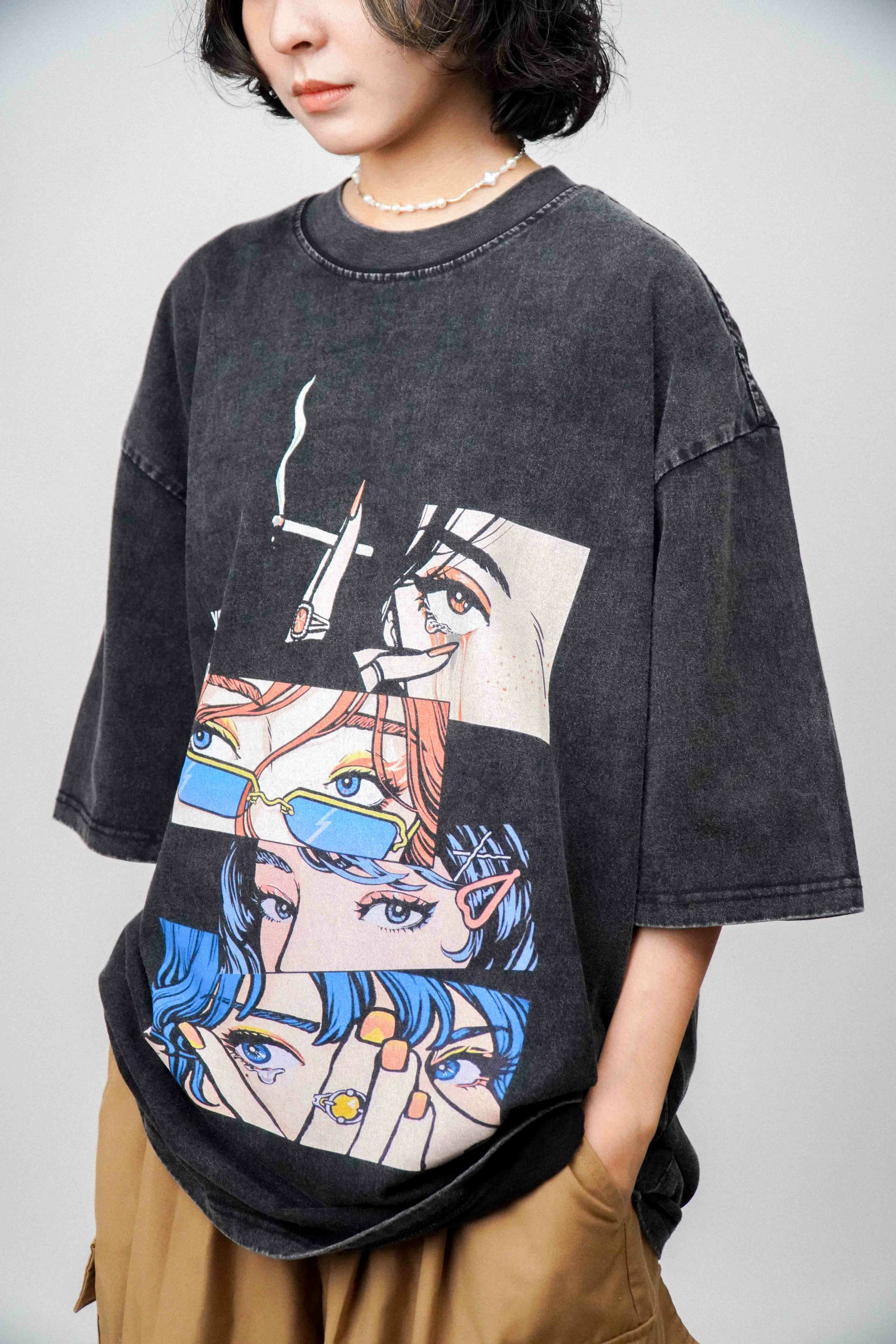 『Always_Good』辣妹戰隊 漫畫分鏡 水洗 印花 短TEE