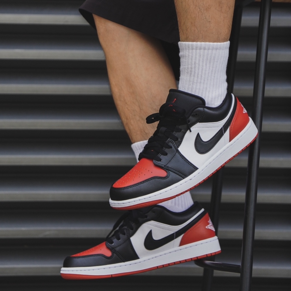 快速出貨>NIKE AIR JORDAN 1 LOW BRED TOE 黑紅腳趾553558-161】