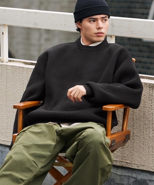 日牌 BARK MANHATTAN Ribbed Knit Crewneck Sweater