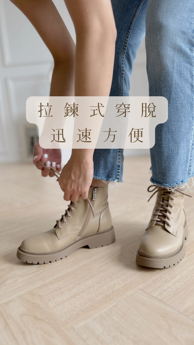 【Good Day!】經典日常牛皮短軍靴