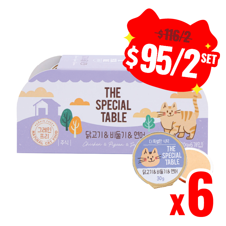 【組合優惠】韓國Cat Pure 貓咪迷你主食罐 雞胸肉 & 鵪鶉 & 三文魚 30g×6 (CP-1260-2)