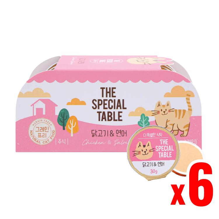 韓國Cat Pure 貓咪迷你主食罐 雞胸肉 & 三文魚 30g×6 (CP-1307)