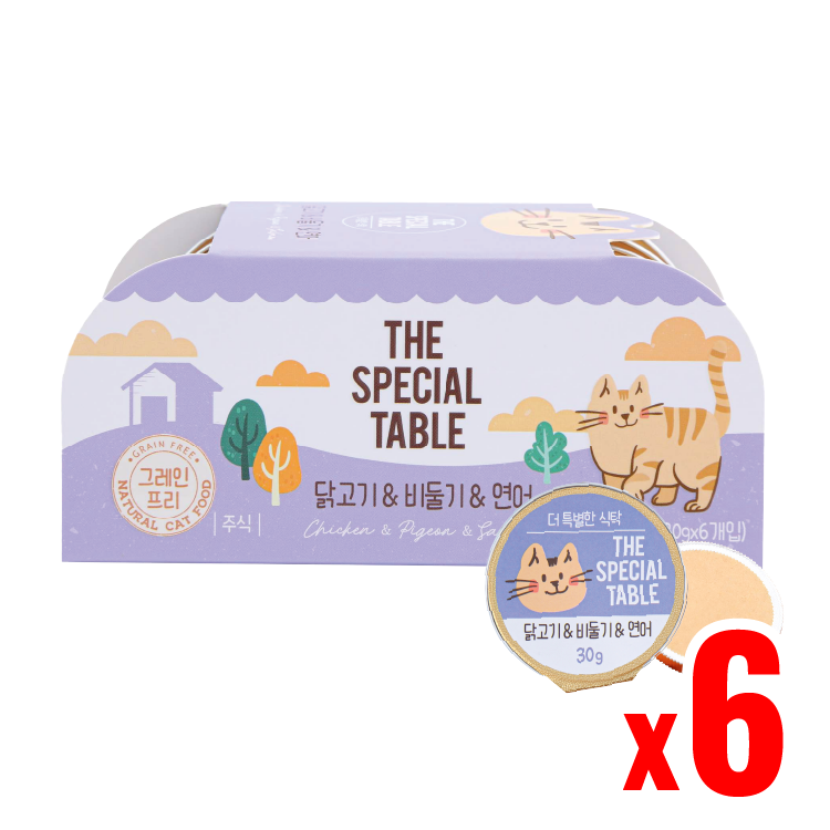 韓國Cat Pure 貓咪迷你主食罐 雞胸肉 & 鵪鶉 & 三文魚 30g×6 (CP-1260)