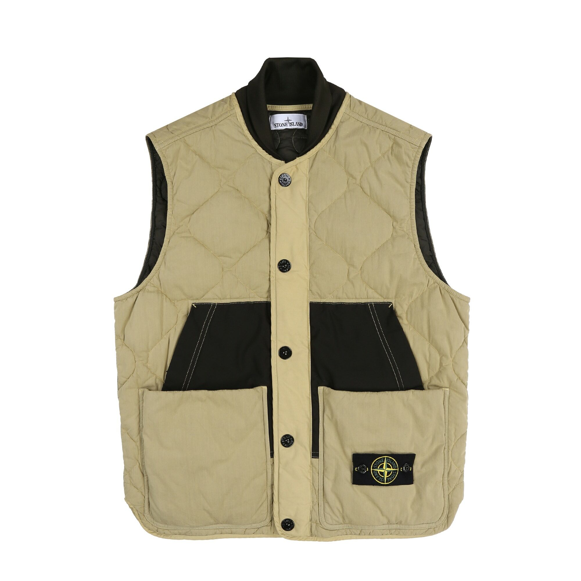 🪨代購 STONE ISLAND 背心外套 棉質+尼龍 石頭島 石島 米色