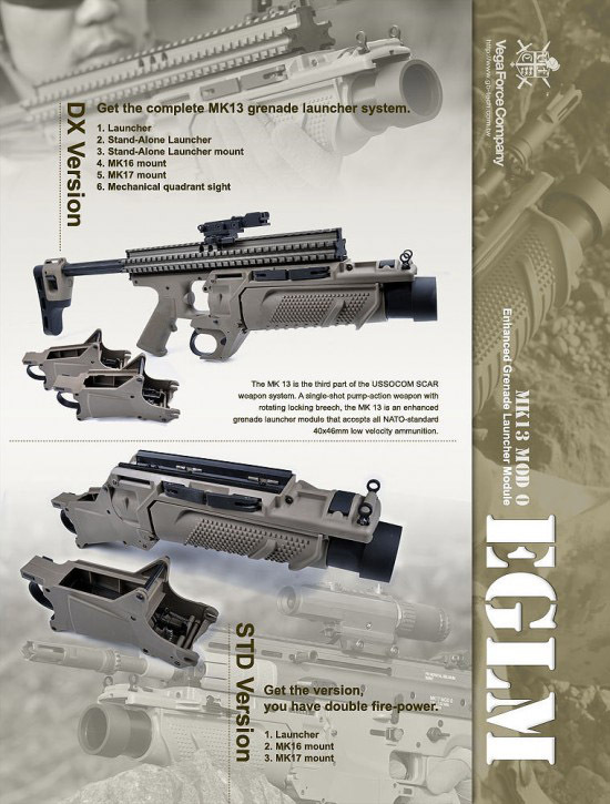 VFC - MK13 EGLM AIRSOFT 40mm Grenade Launcher w/ Stand-