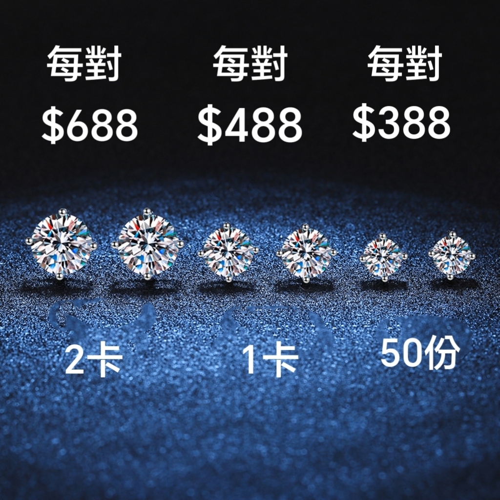 四爪莫桑鑽耳環   E1C030