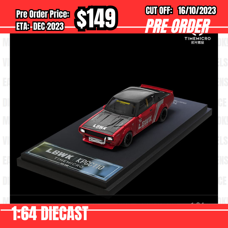 PO-$149 * Time Micro * 1:64 Skyline GT-R KPGC110 LB Red [OD10/10]