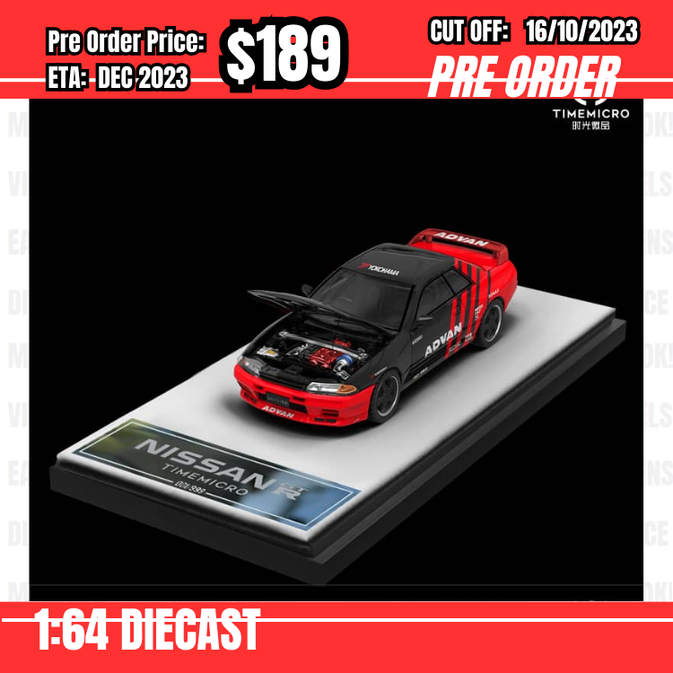 PO-$189 * Time Micro * 1:64 Skyline GT-R R32 Advan [OD10/10]