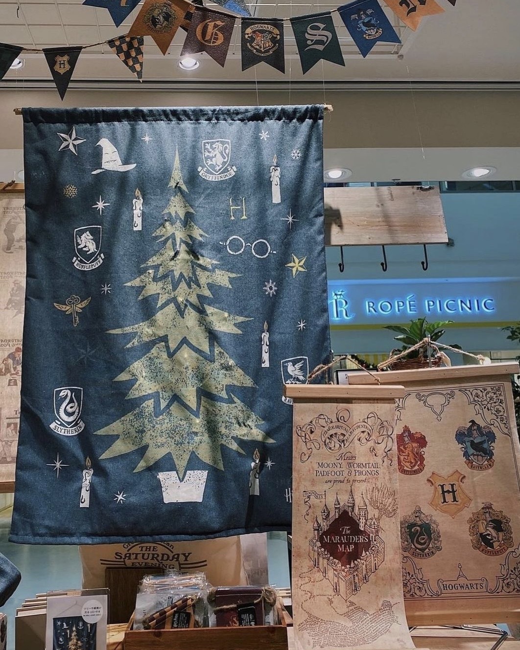 哈利波特聖誕樹LED掛毯