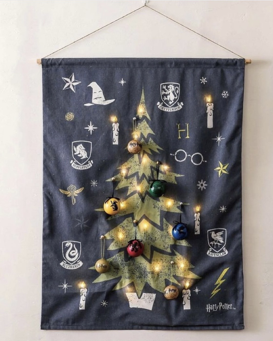 哈利波特聖誕樹LED掛毯