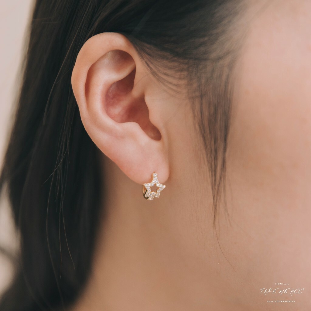 縷空星圈圈｜全純銀耳環