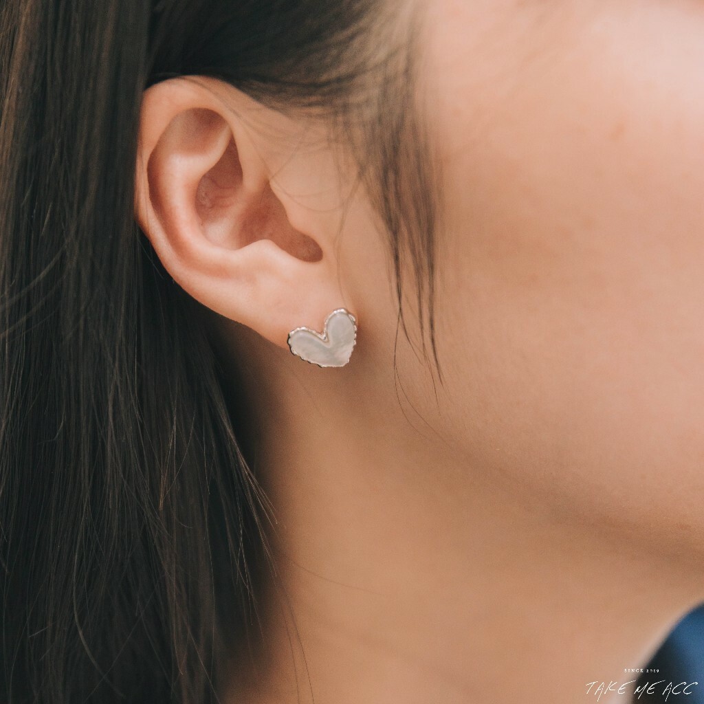 光透愛心｜全純銀耳環