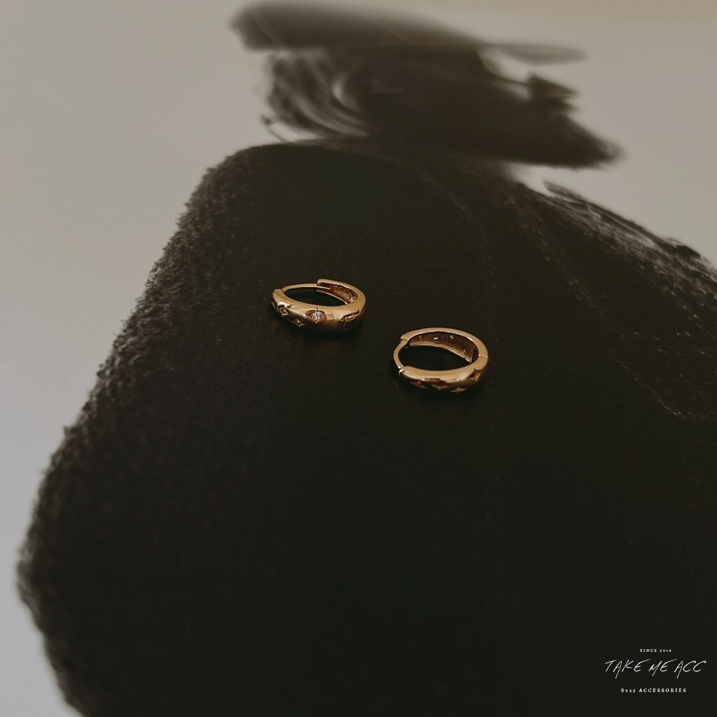 滿天星圈圈｜ 全純銀耳環