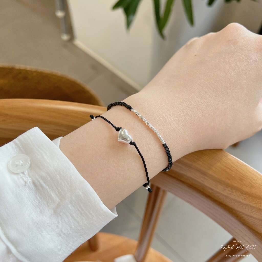 手工愛心手繩｜純銀手鍊