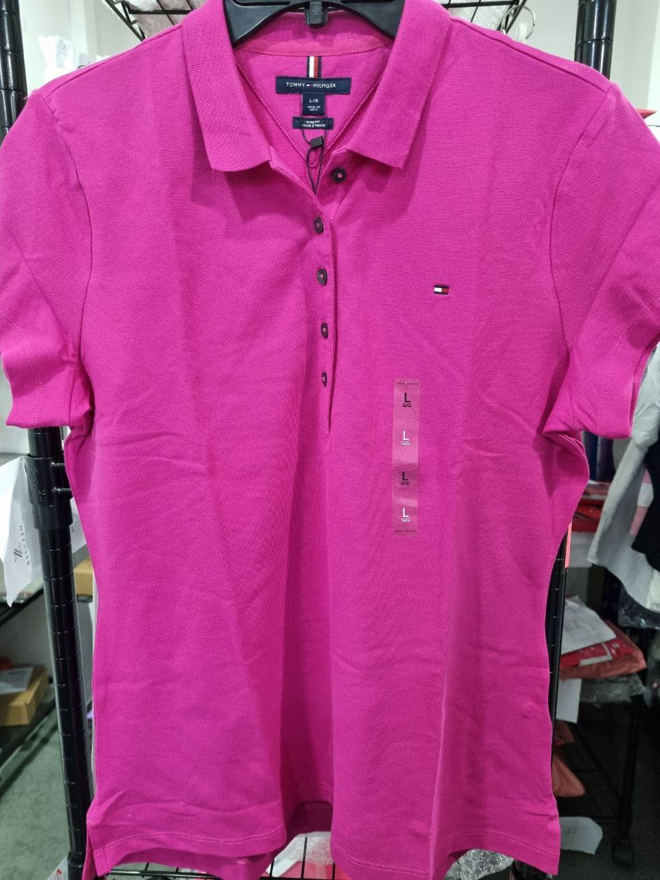 [S] TOMMY HILFIGER POLO BLOUSE,PINK, 76J3013652D4 (STH410)