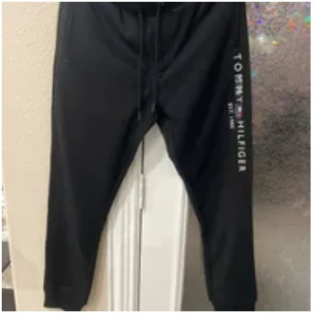 [S] TOMMY HILFIGER OMMY SIDE LOGO JOGGER PANTS,BLACK, 78J6253-001 (STH414)