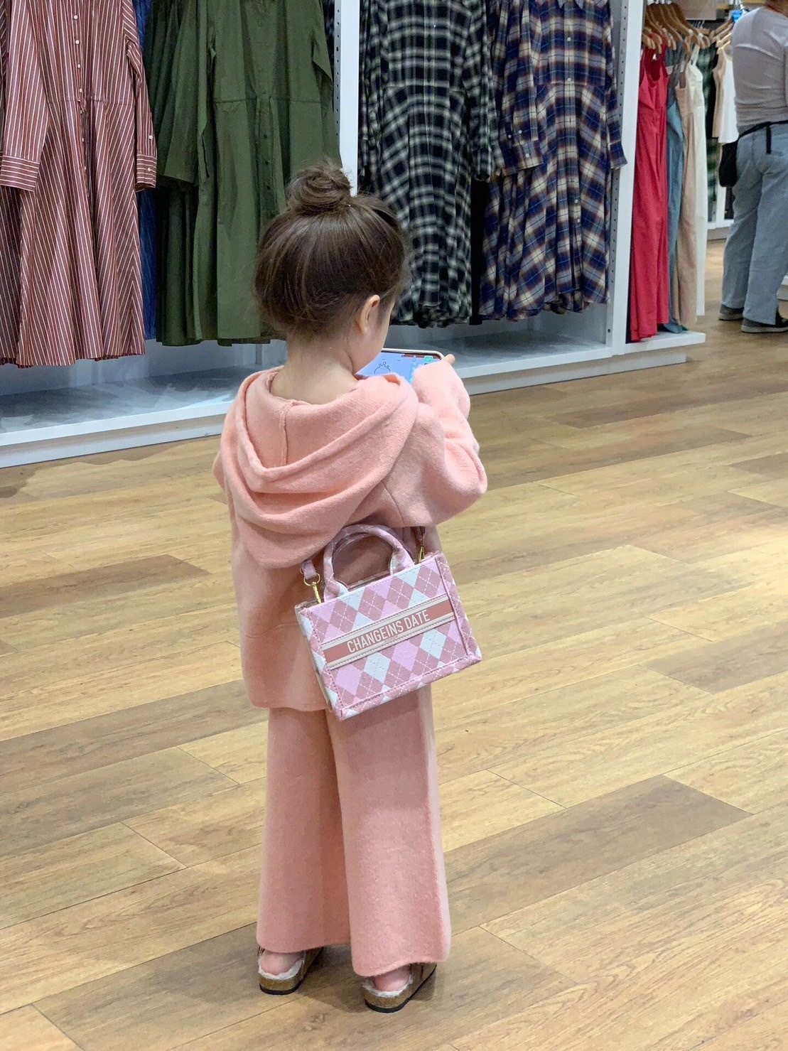 粉色溫柔針織套裝