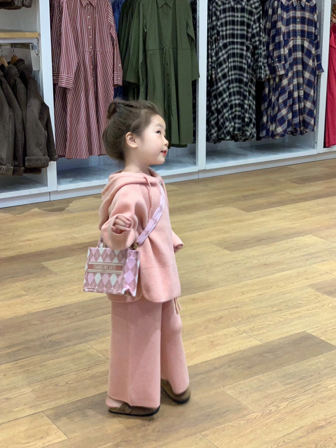 粉色溫柔針織套裝