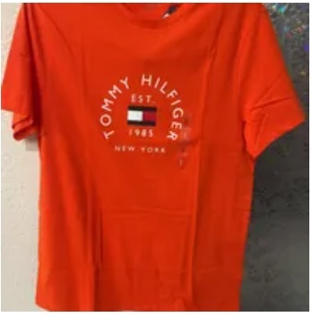[S] TOMMY HILFIGER TOMMY NY LOGO T-SHIRT,ORANGE, 78J8874-801 (STH418)