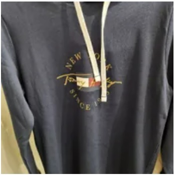 [S] TOMMY HILFIGER NEW YORK SINCE 1985 LOGO PRINT HOODIE,DARK NAVY, 09T4356-410 (STH422)