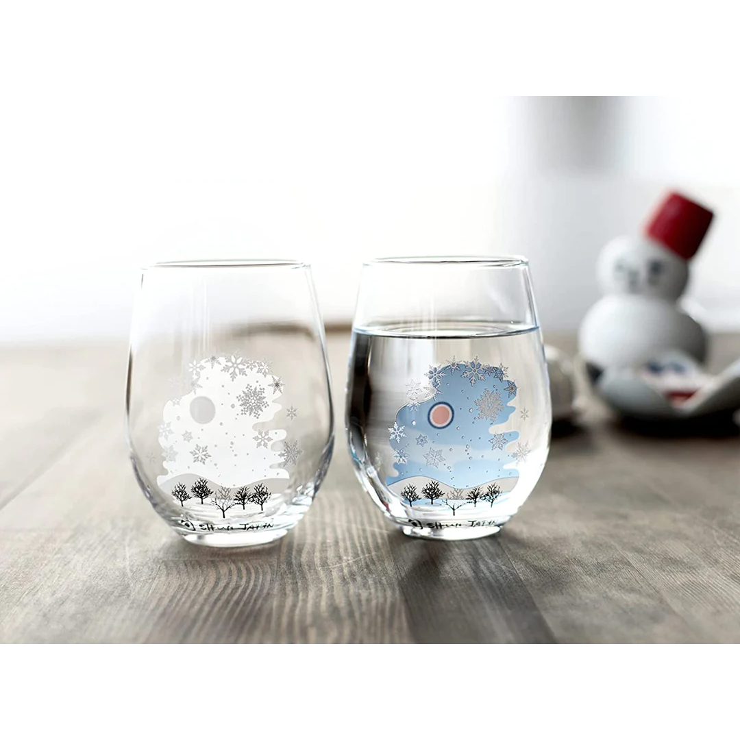 丸モ高木陶器 冷感變色雪景酒杯