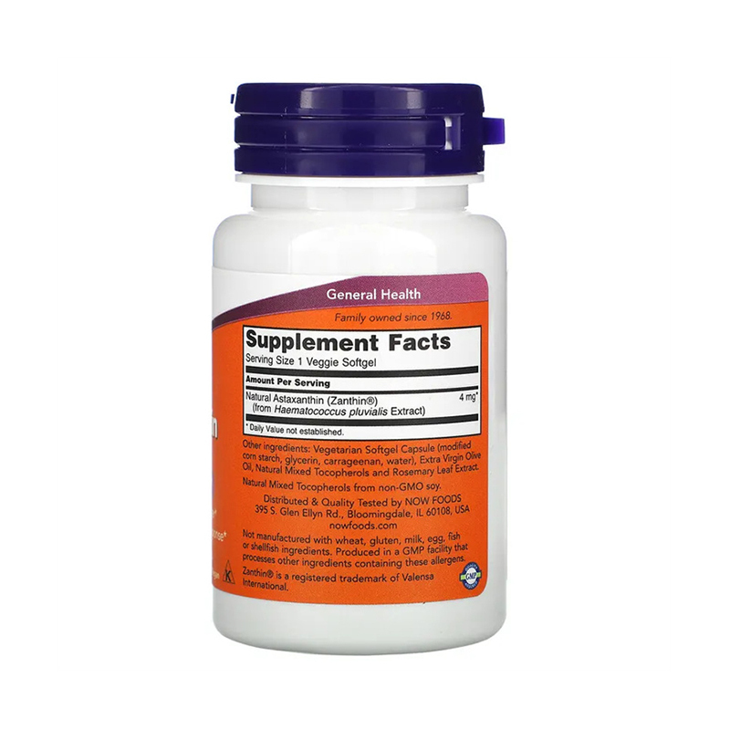 Now Foods, Astaxanthin, 4 mg, 60 Veggie Softgels