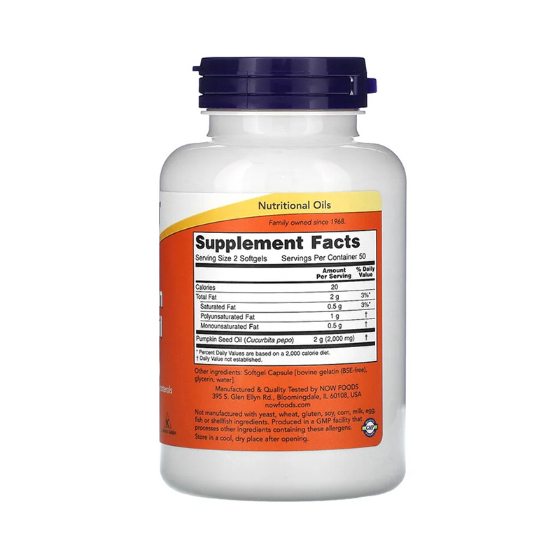 Now Foods, Pumpkin Seed Oil, 1000 mg, 100 Softgels