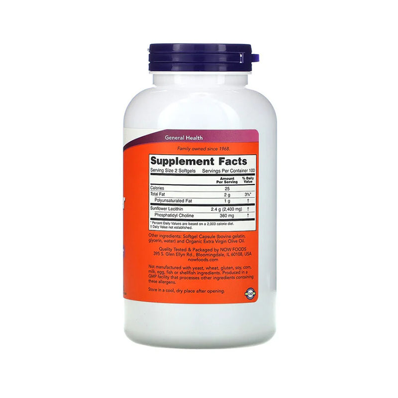 Now Foods, Sunflower Lecithin, 1200 mg, 200 Softgels
