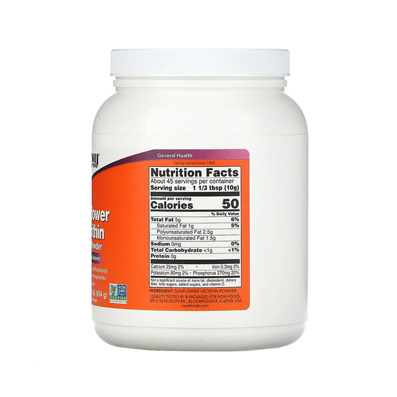 Now Foods, Sunflower Lecithin, Pure Powder, 1 lb (454 g)