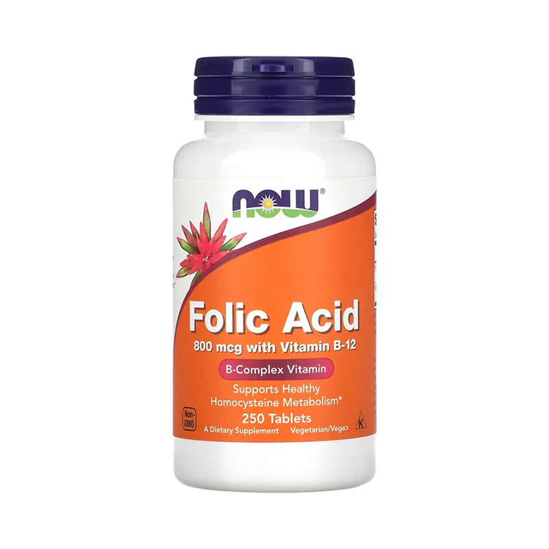 Now Foods, Folic Acid with Vitamin B-12, 800 mcg, 250 Tablets