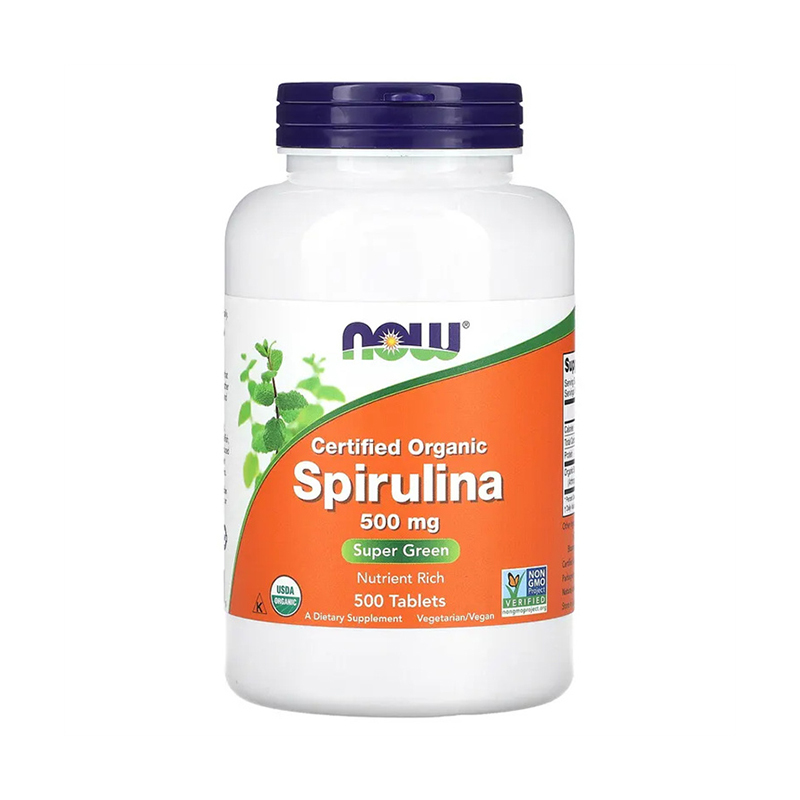 Now Foods, Certified Organic Spirulina, 500 mg, 500 Tablets
