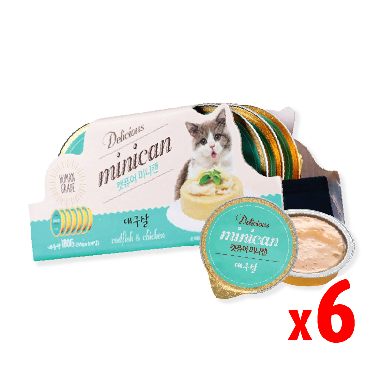 【組合優惠】Cat pure | Minican韓國迷你零食貓罐 鱈魚雞肉 30g x 6 (CP-1659)