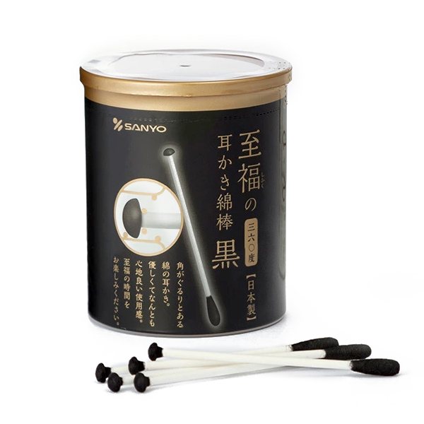 SANYO -【100pcs】(Black) Bliss 360° ear-pickish cotton swab