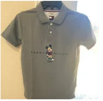 [S] TOMMY HILFIGER DISNEYXTOMMY BIG KIDS POLO,GREY, TX003333-030 (STH431)