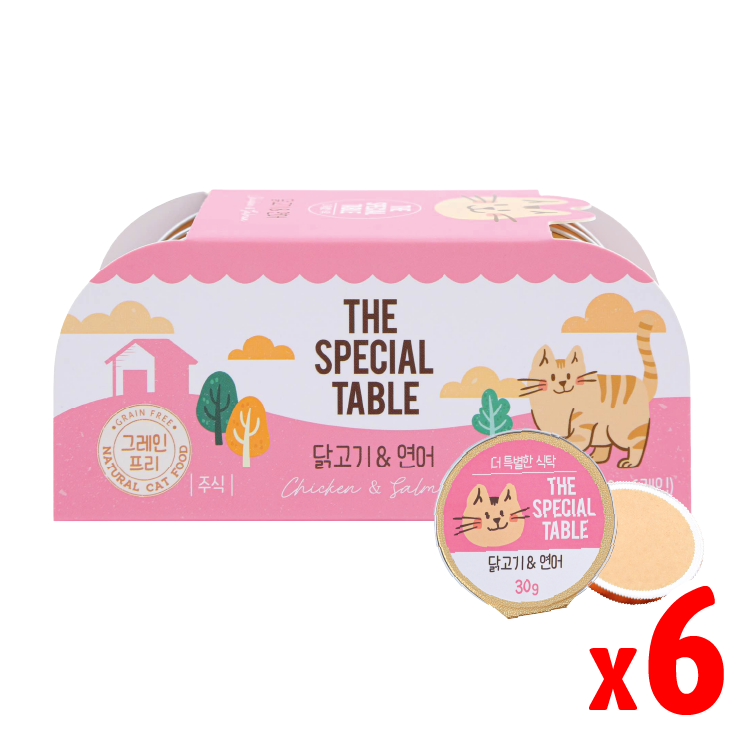 【組合優惠】韓國Cat Pure |貓咪迷你主食罐 雞胸肉 & 三文魚 30g×6 (CP-1307)