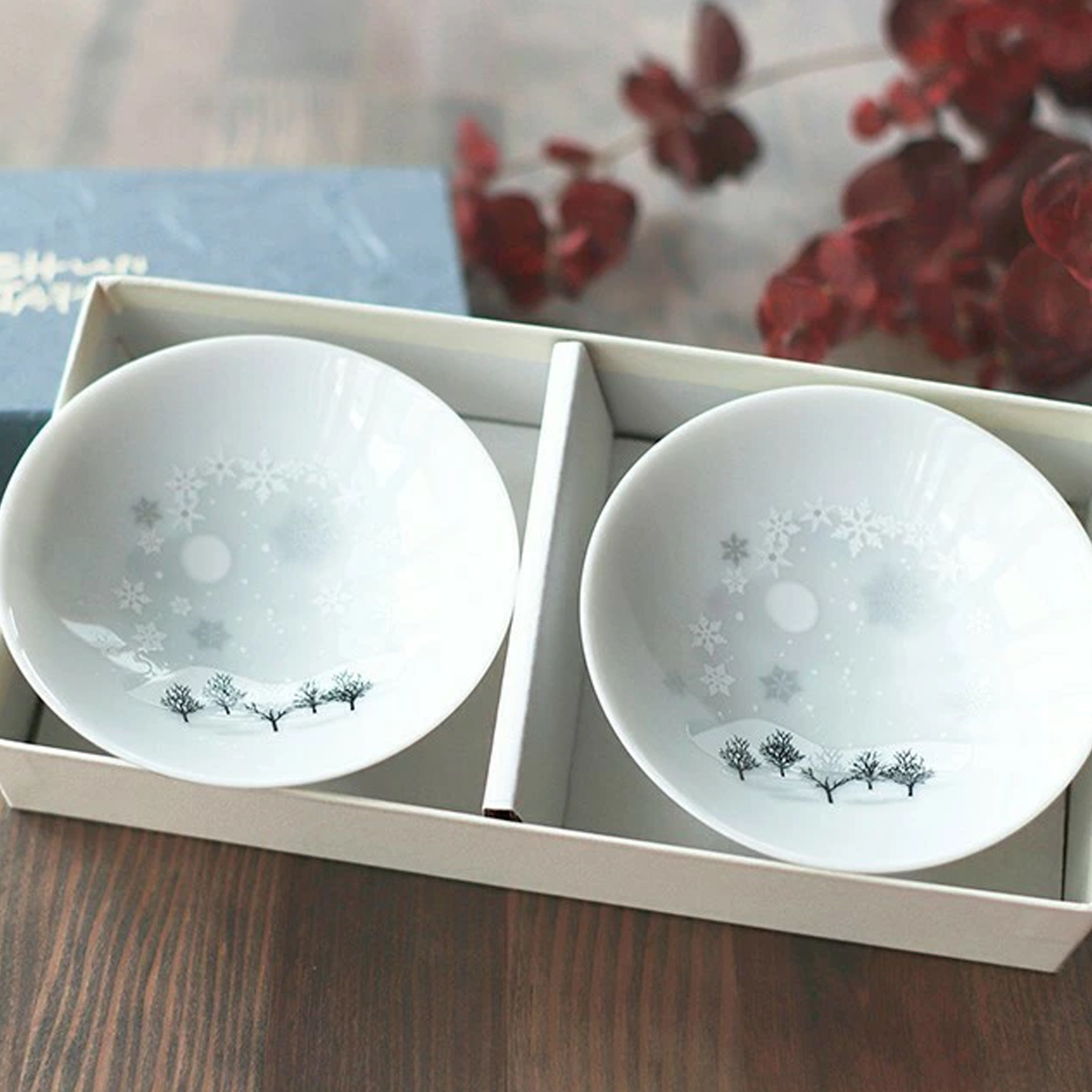 丸モ高木陶器 白平盃 — 雪景