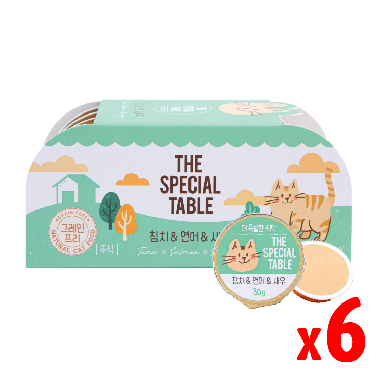 【組合優惠】韓國Cat Pure |貓咪迷你主食罐 吞拿魚 & 三文魚 & 海蝦 30g×6 (CP-1277)