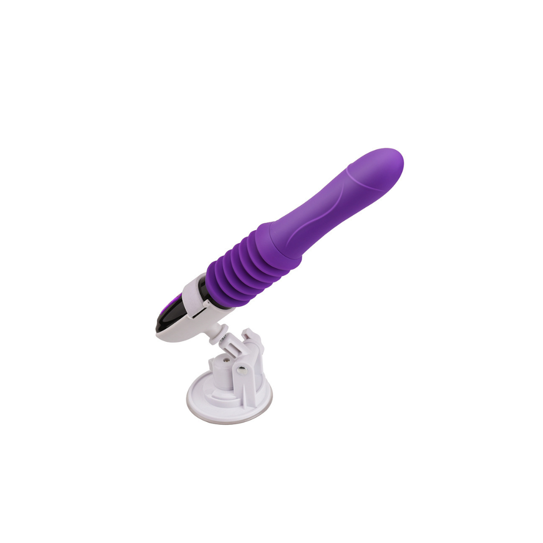 全自動抽插式帶吸盤按摩棒 - 紫色