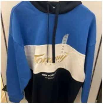 [S] TOMMY HILFIGER LOGO PRINT FRONT TOMMY JEAN NCY PULLOVER HOODIE,NAVY, 78J8845-410 (STH436)