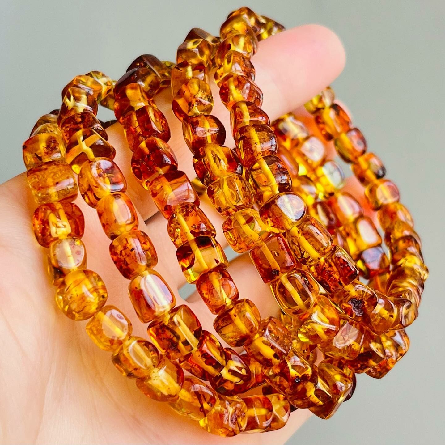[原石] 俄羅斯花珀 / 琥珀 水晶手串 水晶手鍊