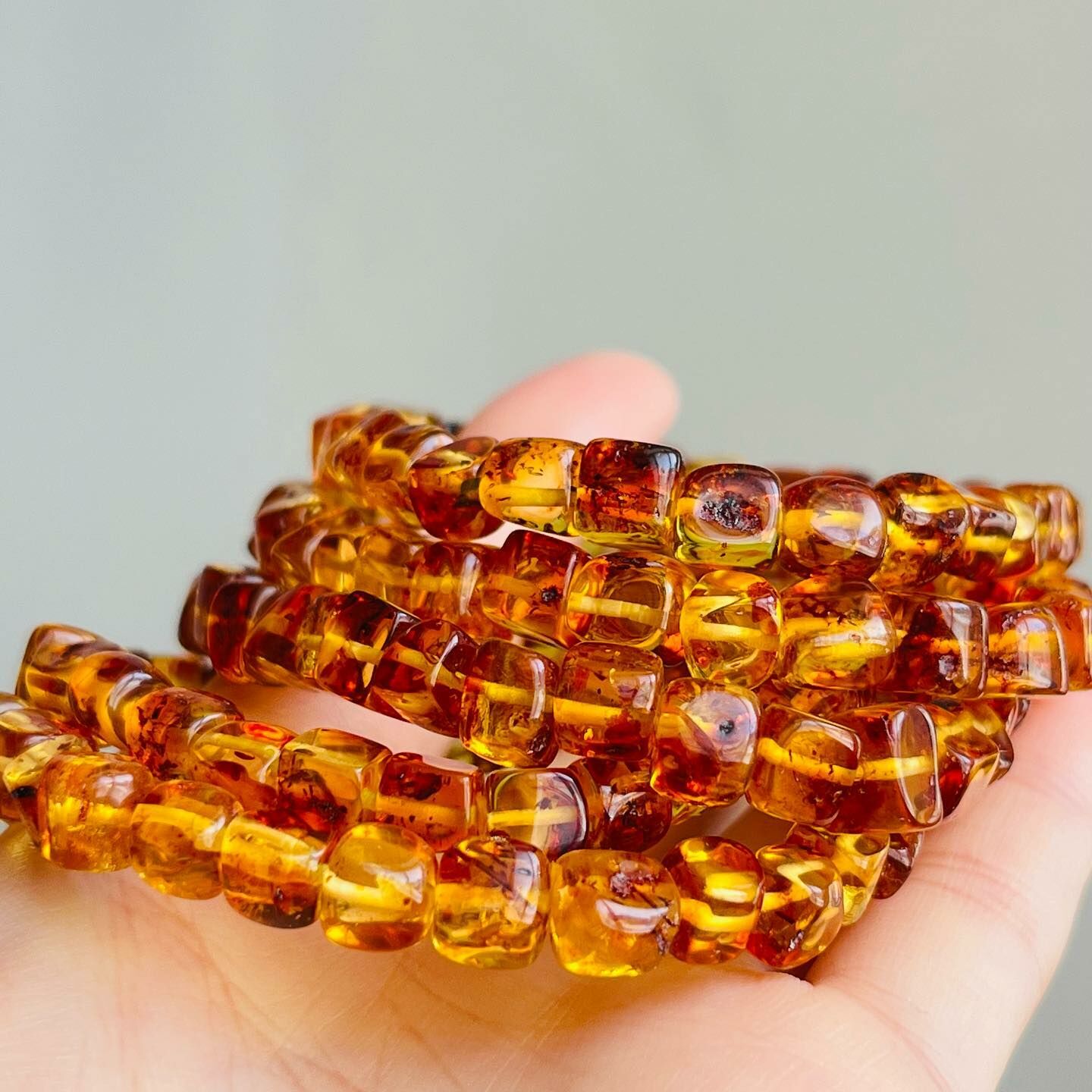 [原石] 俄羅斯花珀 / 琥珀 水晶手串 水晶手鍊