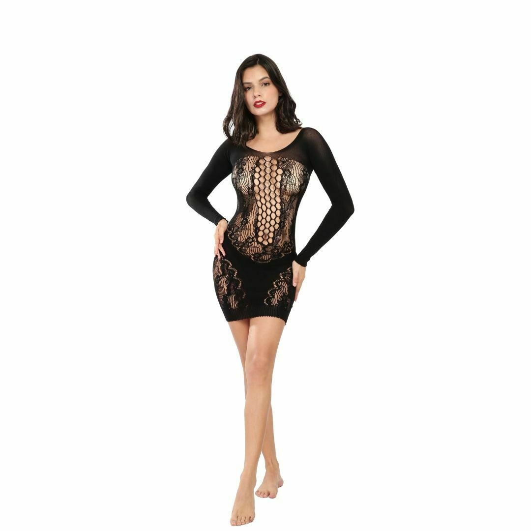 Long-sleeve dignified cutout dress 4245