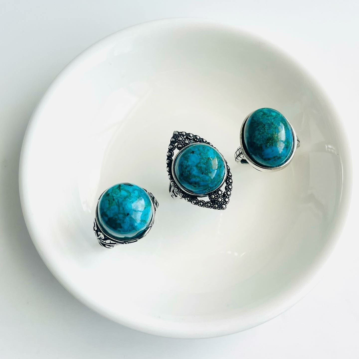 [原石] 矽孔雀石 水晶戒指