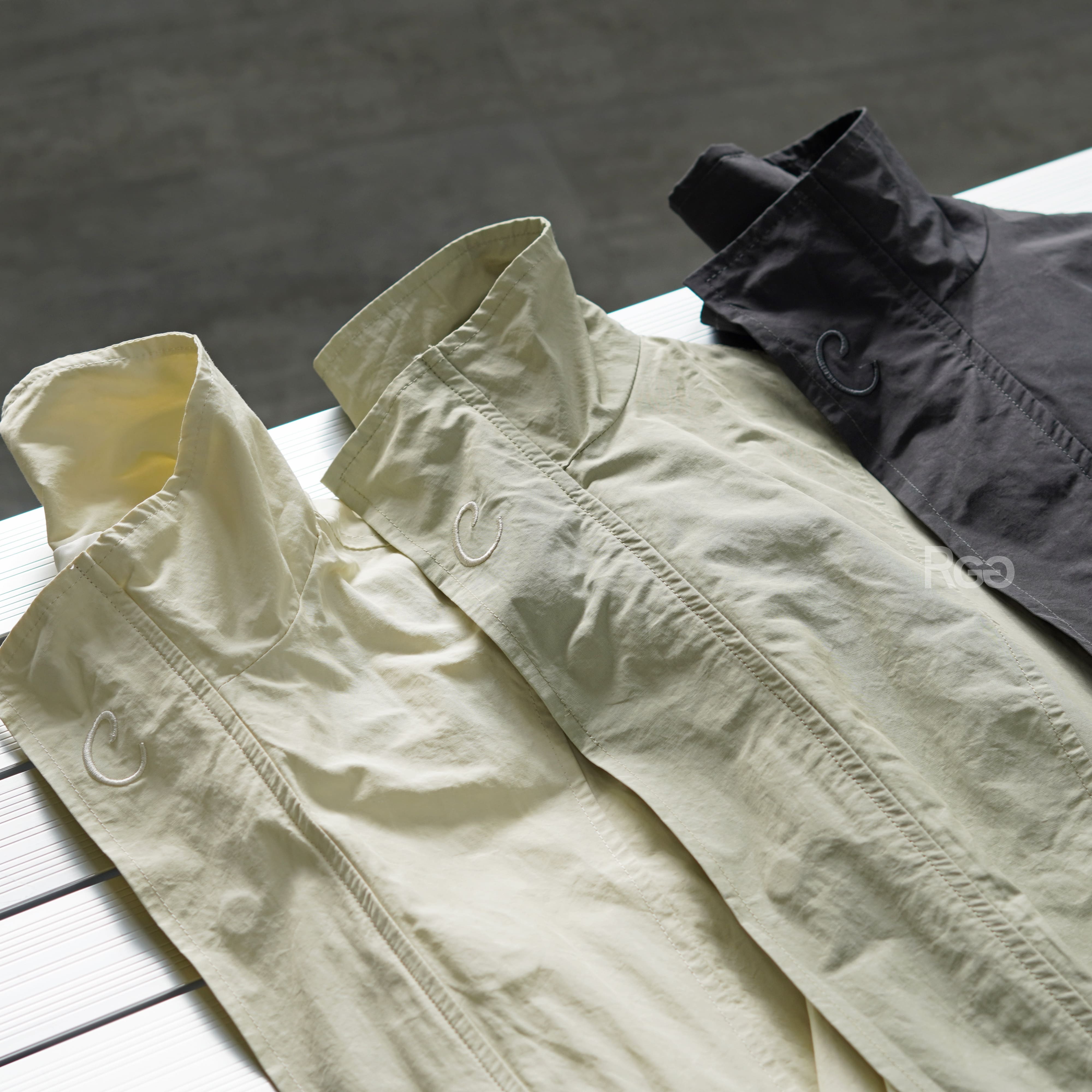 下擺抽繩短版風衣外套商品照