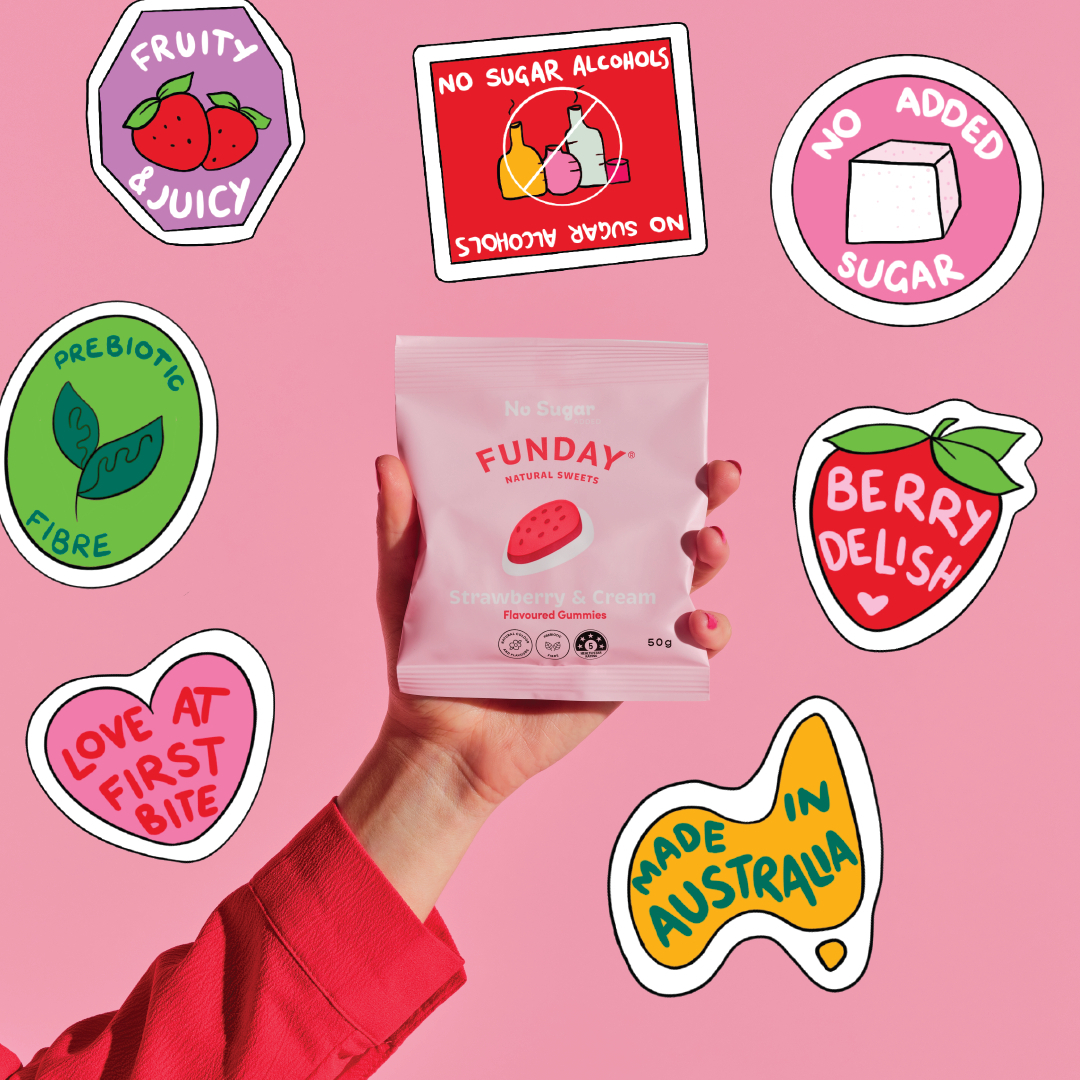 Funday 天然無添加糖士多啤梨奶油軟糖 50g